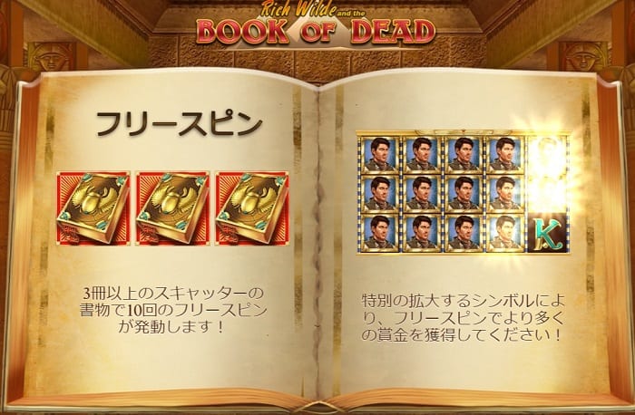 Book of Dead フリースピン