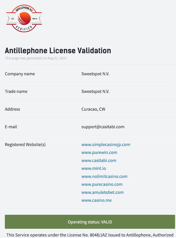 カジ 旅 のライセンス