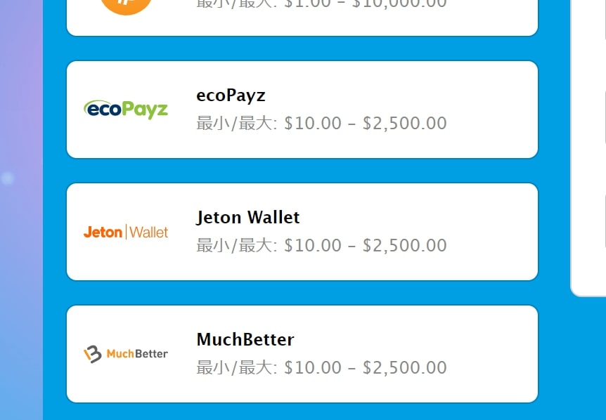 ベラジョンカジノの入金 電子決済サービス