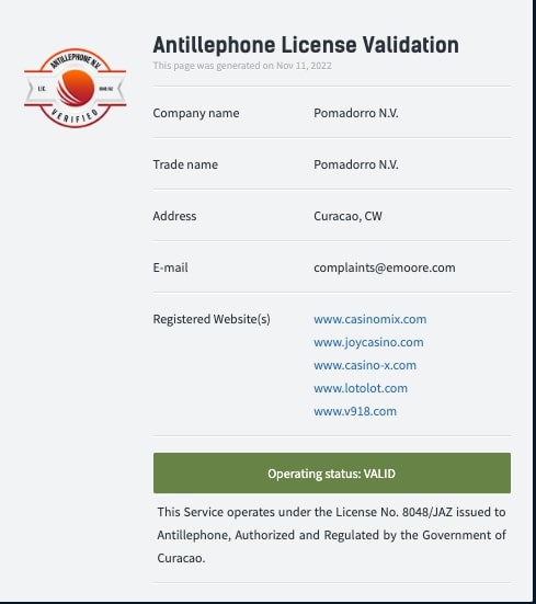 カジノ エックス ライセンス