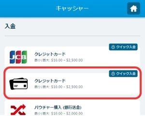 ベラジョンカジノの入金方法　一覧