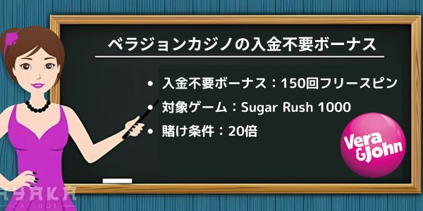 ベラジョンカジノの入金不要ボーナス