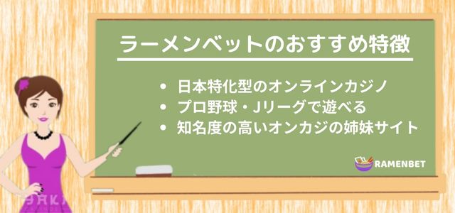 ラーメンベットカジノ(Ramenbet)のおすすめ ポイント