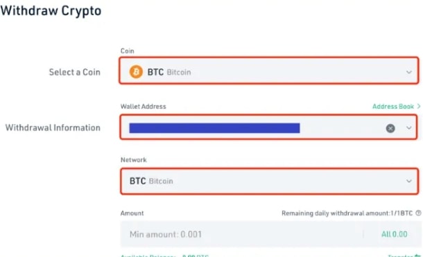 ステーク カジノ に入金する手順４ー出金先にアドレスを貼る