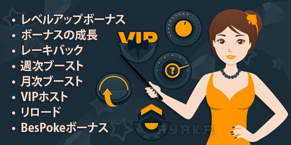 ステークカジノVIP特典一覧