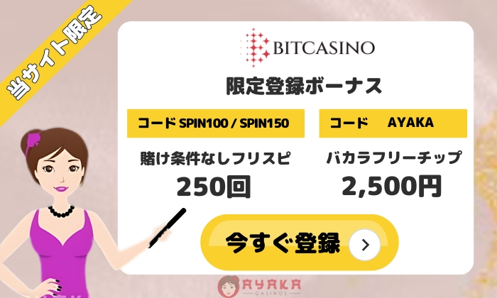 ビットカジノ 入金不要ボーナス